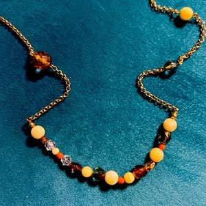 Beaded Gold Chain Necklace